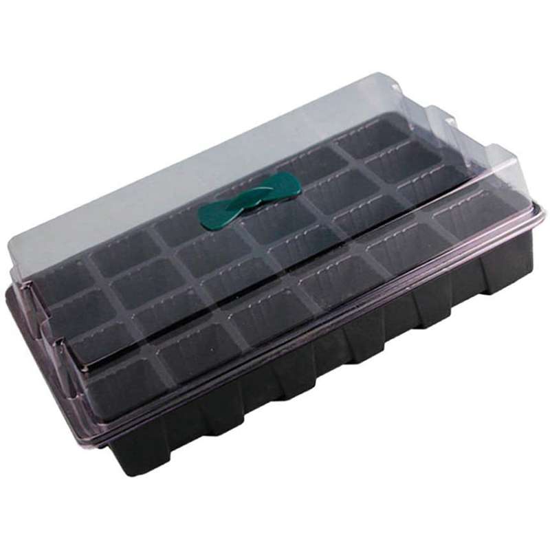 1pcs Seedling Starter Trays with Dome 24 Cells Black