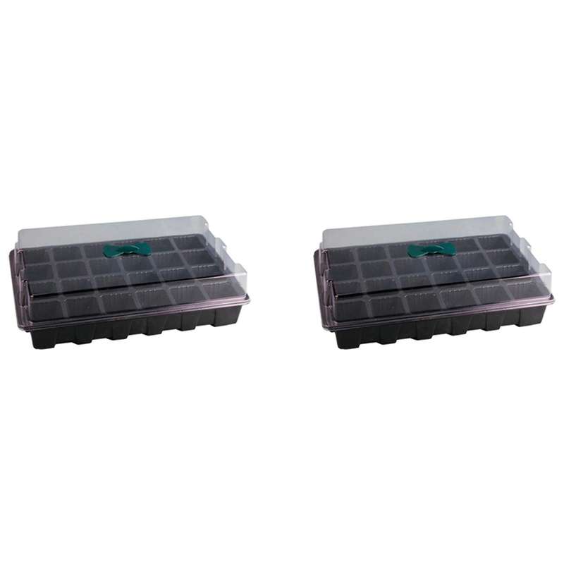 1pcs Seedling Starter Trays with Dome 24 Cells Black