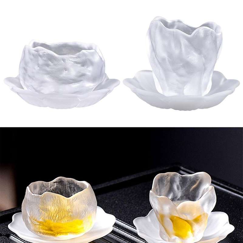 Petal Cup Mouth Crystal Tea Cup Office Home Tea Set Accessories A