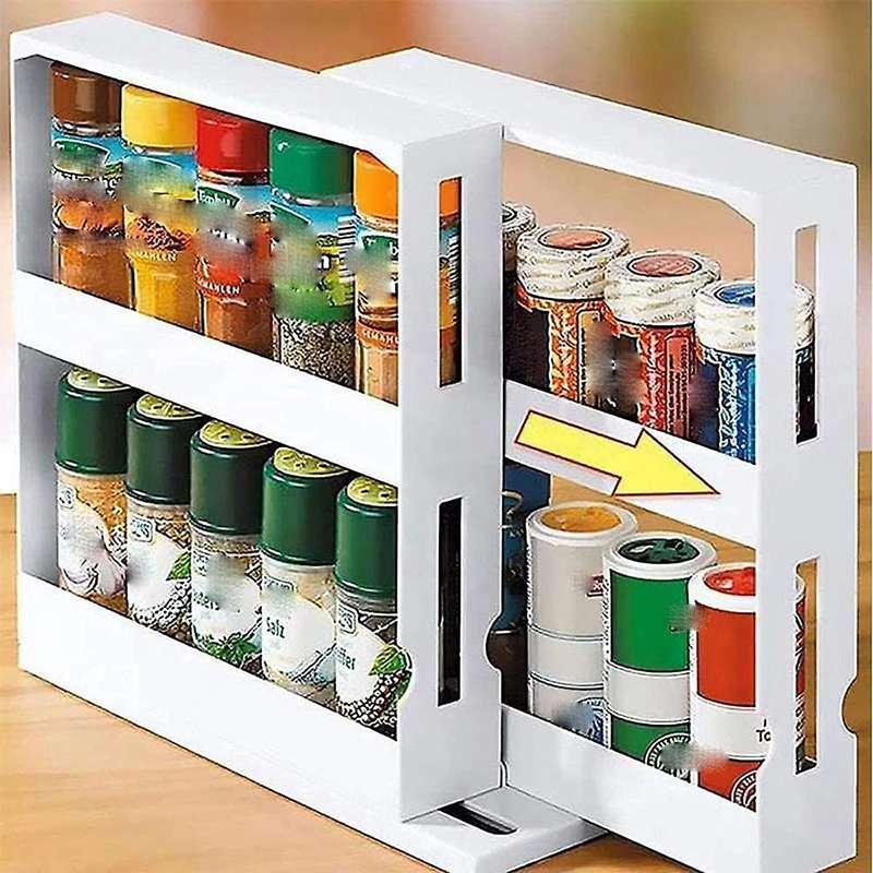 Rotating Spice Rack Seasoning Storage Rack Kitchen Storage Rack