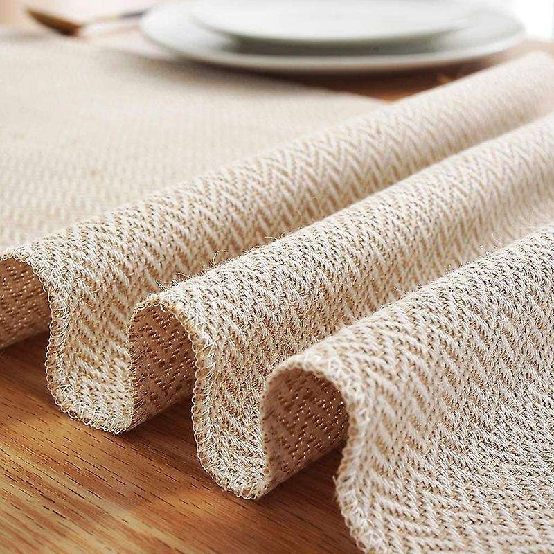 13x72 Inch Farmhouse Woven Table Runner Cotton with Fringe -ripple