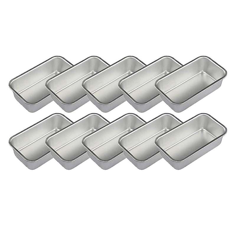 10pcs Aluminum Alloy Loaf Tin Rectangular Bread Mould Baking Tools