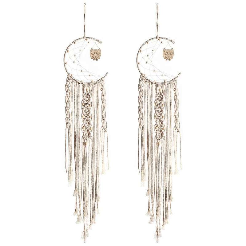 Handmade Dream Catcher with Owl Tapestry Elements, for Girls Bedroom