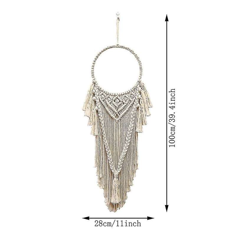 Nordic Bohemian Macrame Wall Hanging Circle Tapestry Beige