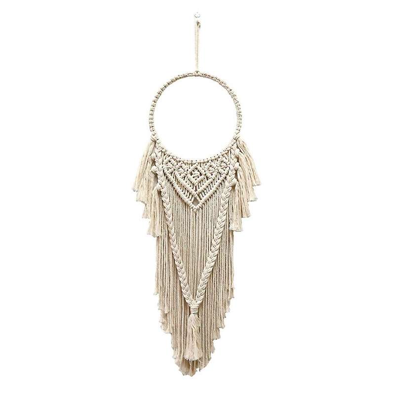 Nordic Bohemian Macrame Wall Hanging Circle Tapestry Beige