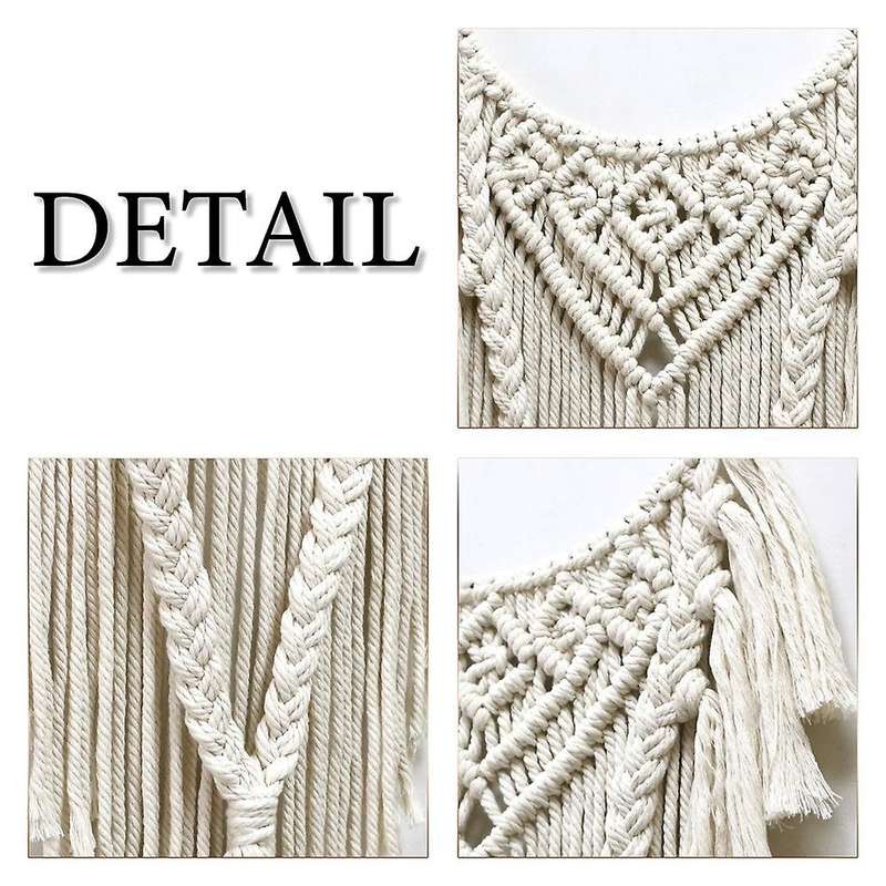 Nordic Bohemian Macrame Wall Hanging Circle Tapestry Beige