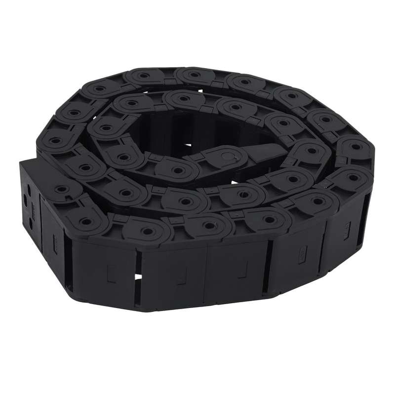 18mm X 37mm Black Flexible Semi Enclosed Cable Drag Chain 1m 39.4"