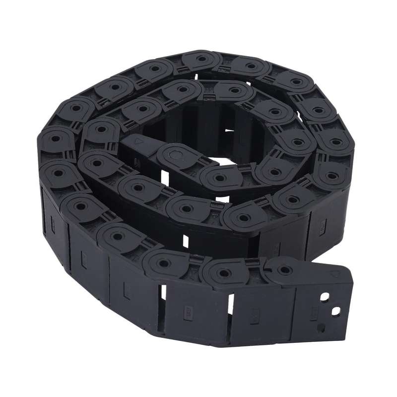 18mm X 37mm Black Flexible Semi Enclosed Cable Drag Chain 1m 39.4"