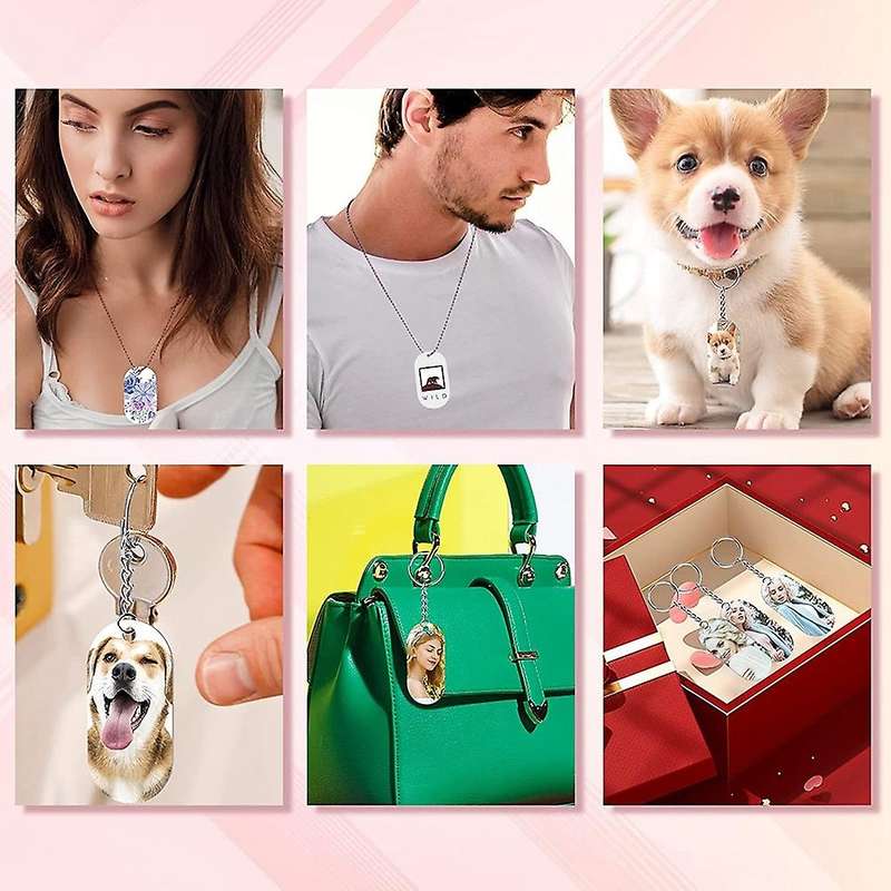 Dog Tags Blanks,51pcs Stamping Tag Necklace Set for Personalized Tags