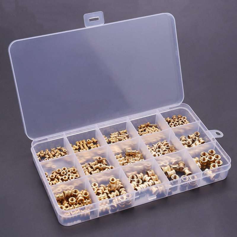 330pcs Female Thread Knurled Nuts M2 M3 M4 M5 Brass Assortment Kit