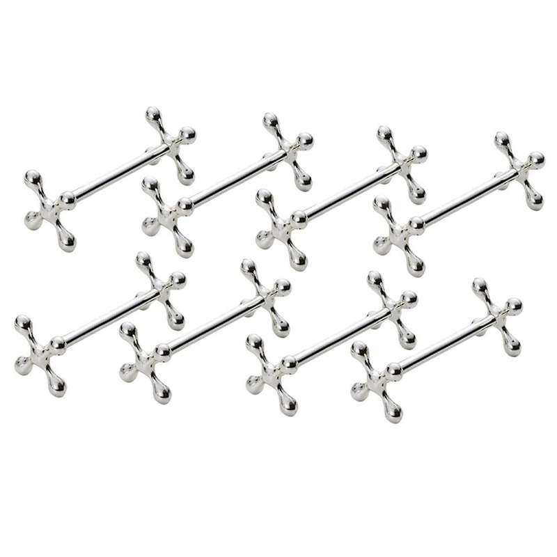 8 Pcs Zinc Alloy Chopsticks Stand Metal Craft Decoration (silver)