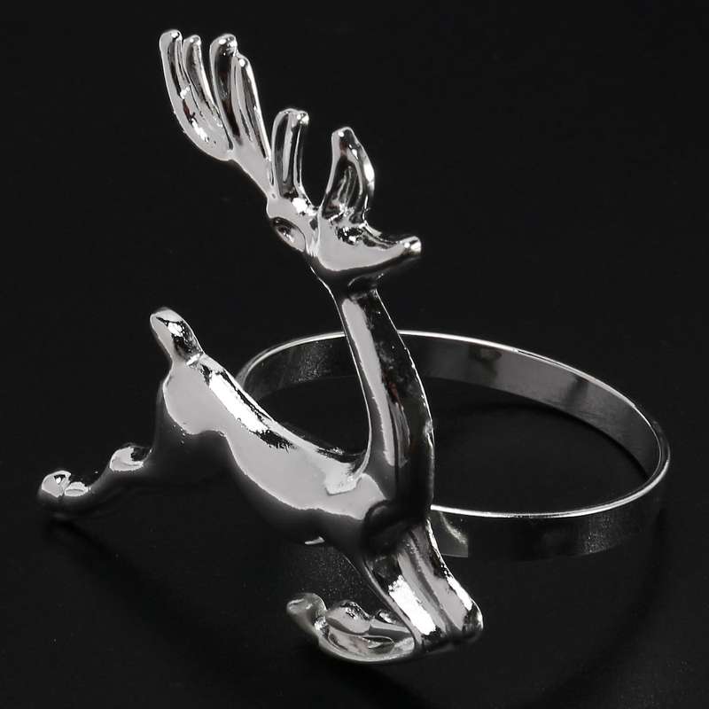 12 Pieces Rhinestone Snowflake Napkin Rings and Deer Napkin Rings