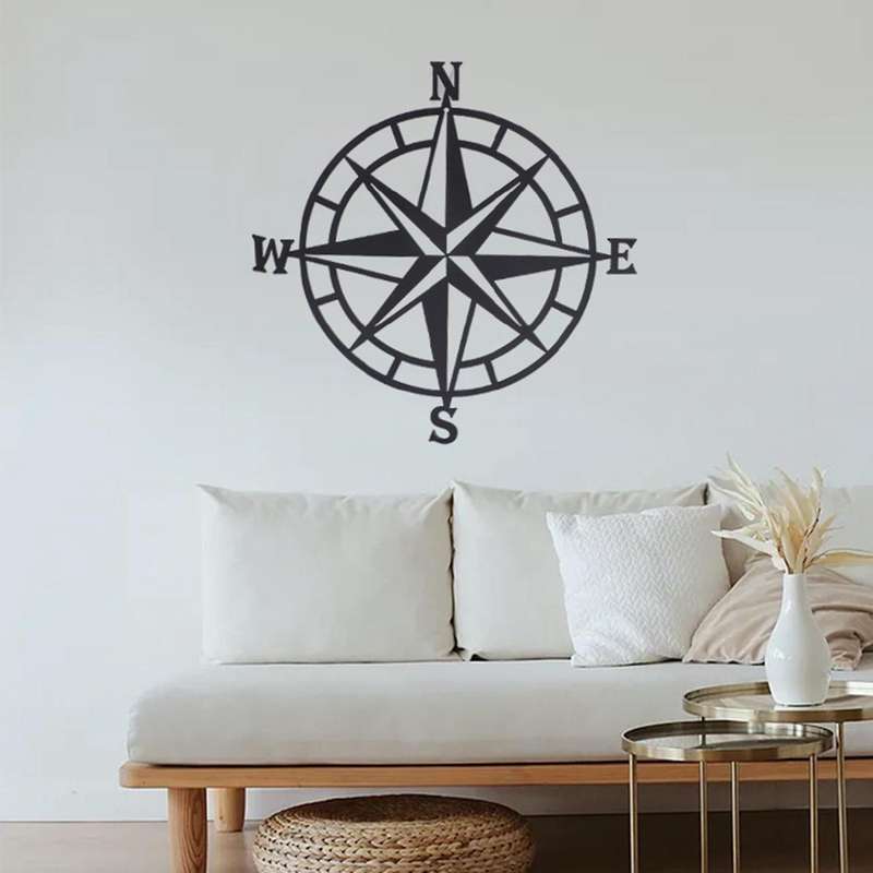 Metal Decorative Nautical Compass Wall Decor Living Room Office Porch