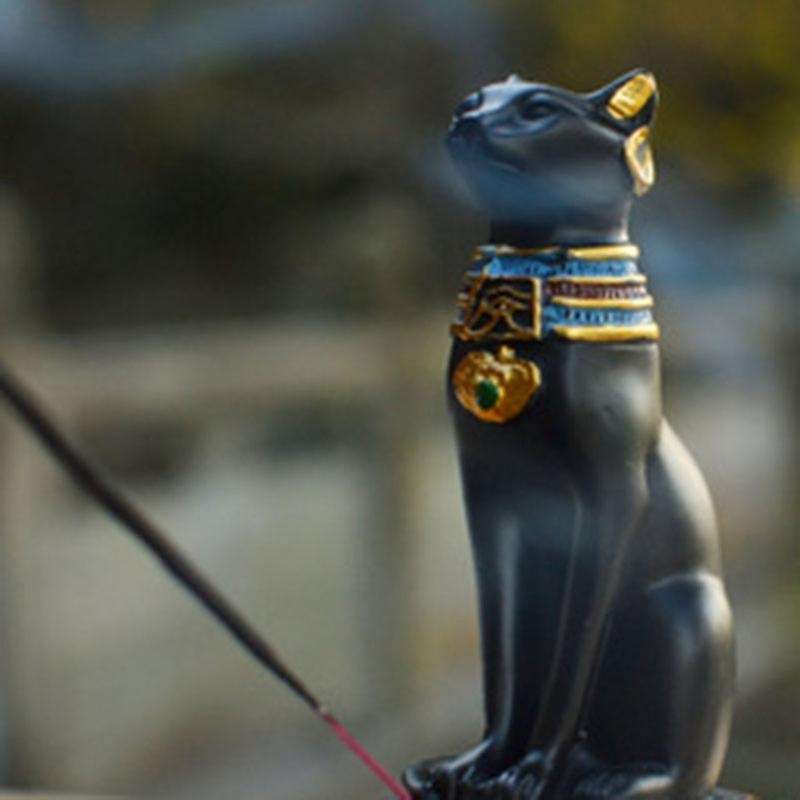 Incense Burner Holder Home Decor Egypt Cat God Incense Holder Office
