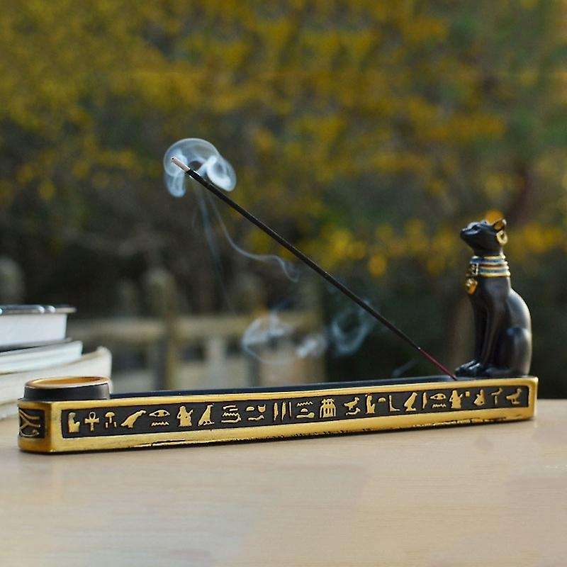 Incense Burner Holder Home Decor Egypt Cat God Incense Holder Office