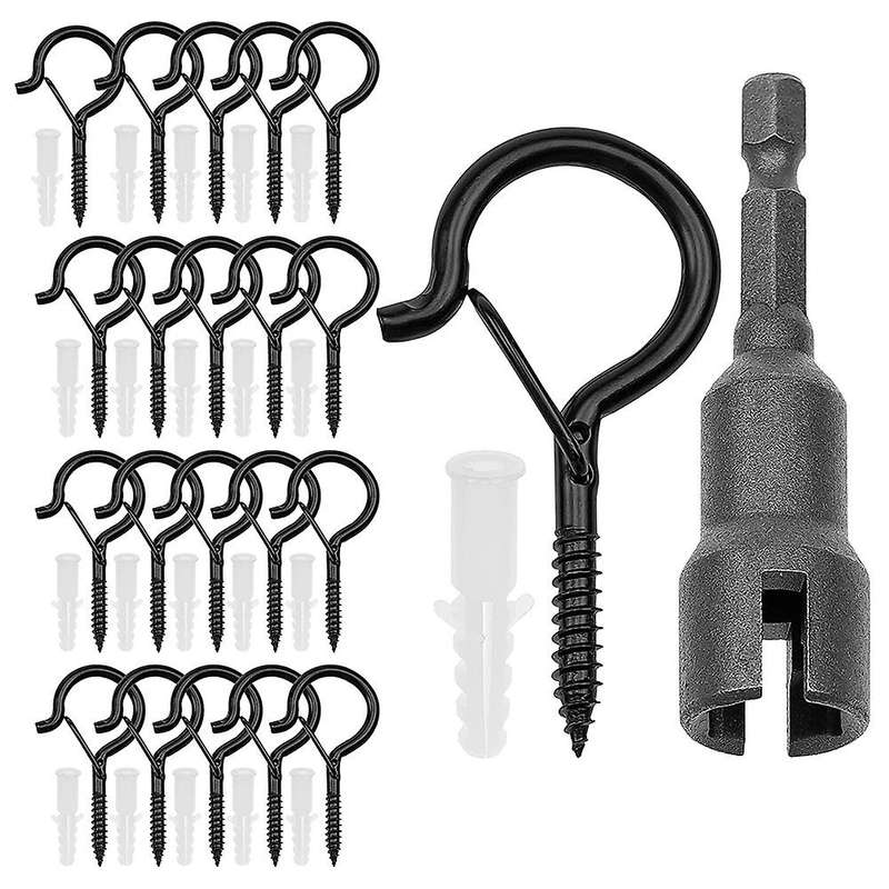 30 Pack Outdoor String Light Screw Hooks,for Festival Decoration