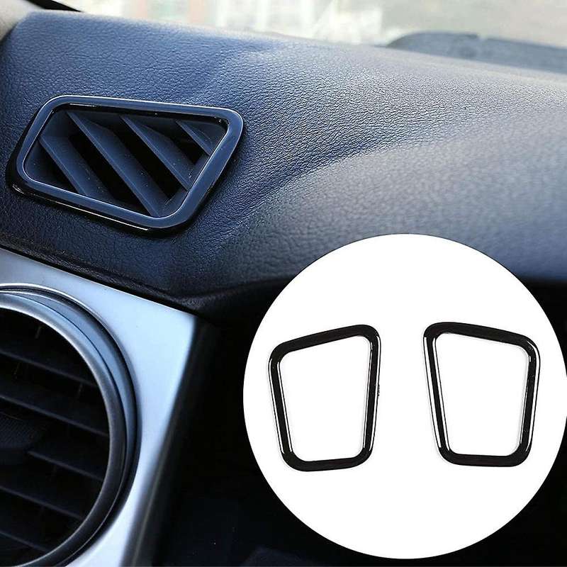 Car Dashboard Side Air Conditioner Outlet Frame Trim Cover (black)