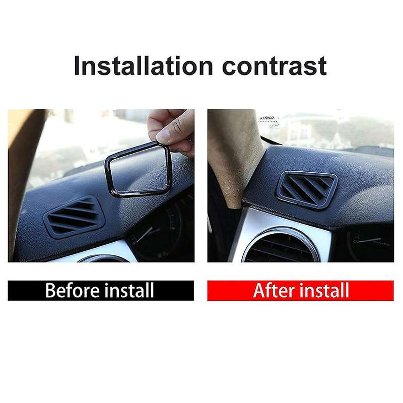 Car Dashboard Side Air Conditioner Outlet Frame Trim Cover (black)
