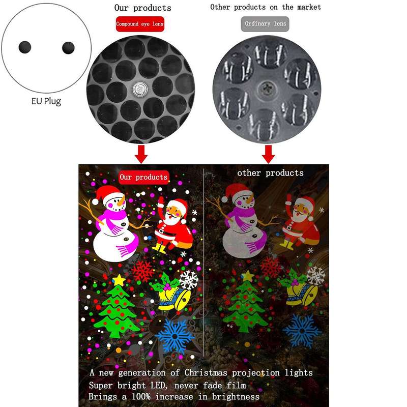 Christmas Projector Lights,16 Patterns Led Projector Lights Eu Plug