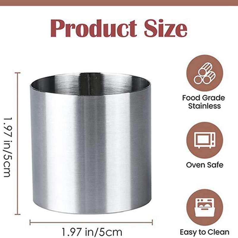 10 Pieces Stainless Steel Mousse Rings Cake Mold for Tart,fondant,etc