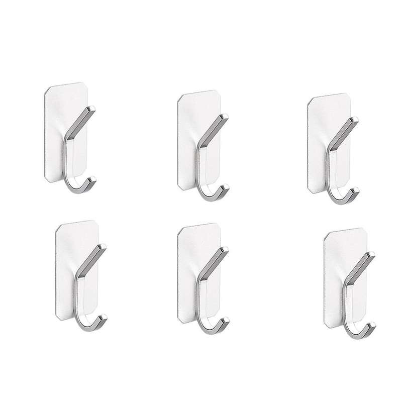 6pcs Self Adhesive Hooks Hat Towel Hooks for Hanging Bedroom Kitchen