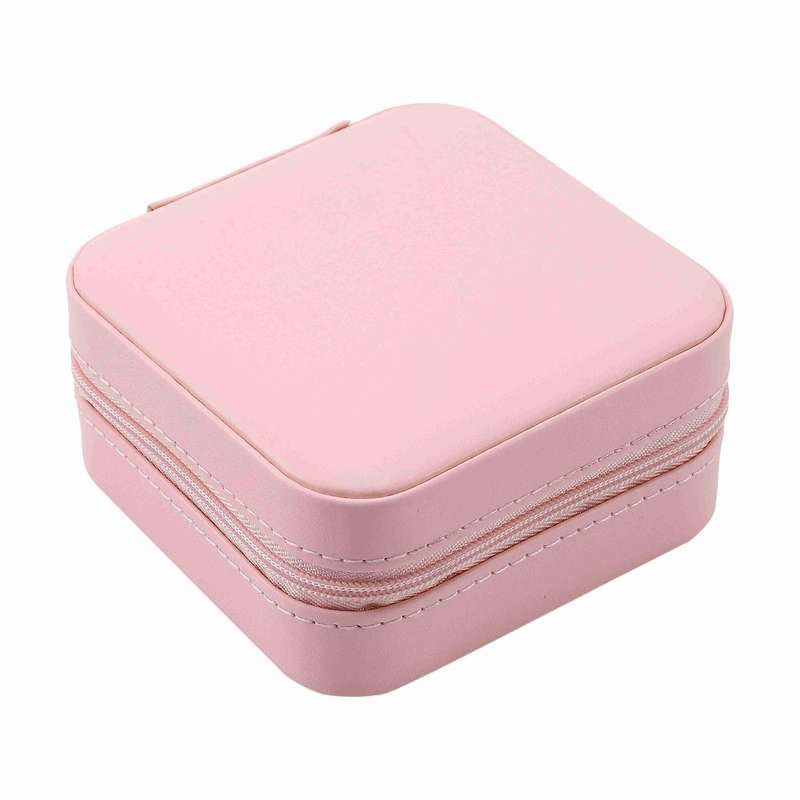 Portable Jewelry Box Zipper Pu Storage Boxes for Womenorange