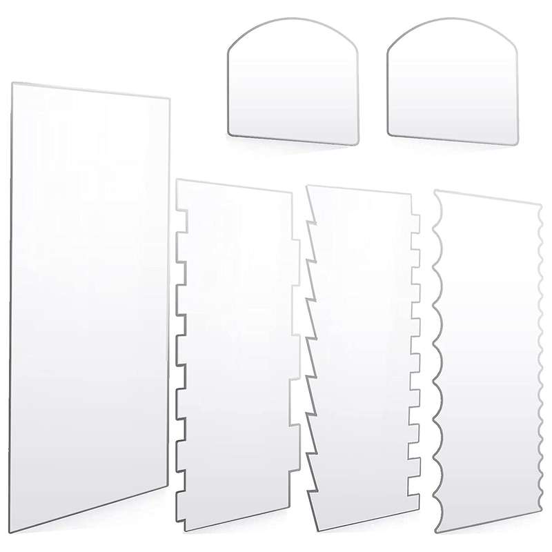 Clear Acrylic Cake Scrapers Icing Smoother Buttercream Frosting Combs
