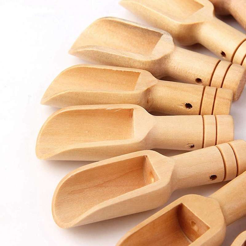 40 Pcs Mini Wooden Spoon, Mini Bath Salt Spoon, Washing Powder