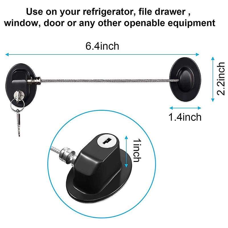 4 Pack Refrigerator Door Lock with Keys ,black and White