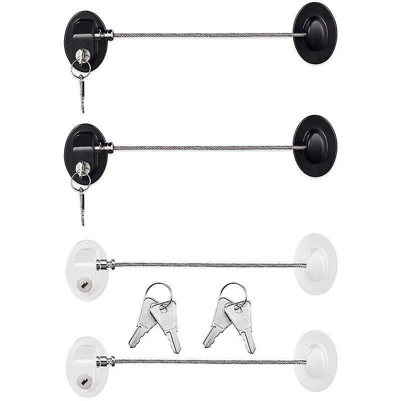 4 Pack Refrigerator Door Lock with Keys ,black and White