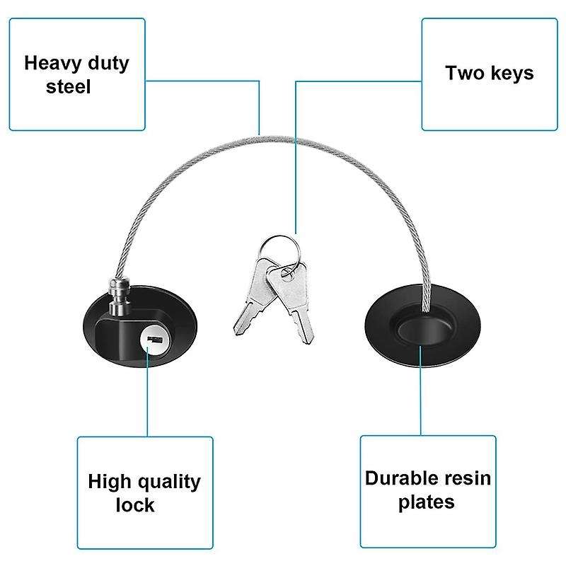 4 Pack Refrigerator Door Lock with Keys ,black and White