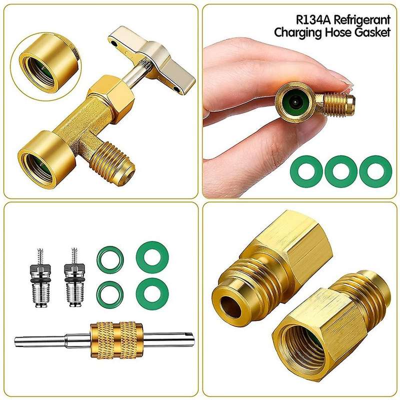 R134a Self-sealing Can Taps with Valve for 1/4& 1/2 Inch Ac Hoses