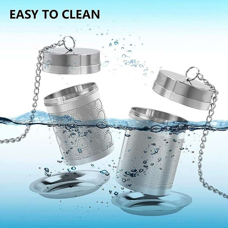 2pcs Tea Filter Tea Infuser for Loose Tea, Fine Mesh with Chain Hook