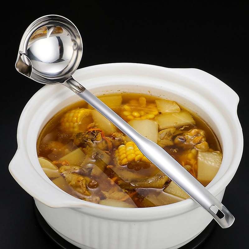 Stainless Steel Oil Filter Spoon Long Handle Spoons Kitchen Supplies