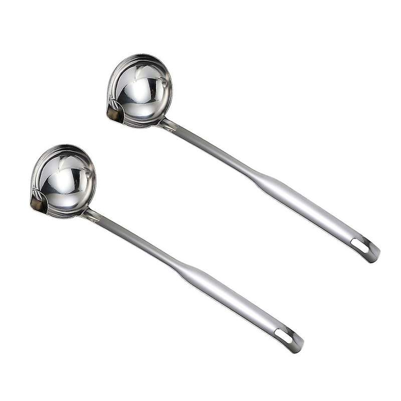 Stainless Steel Oil Filter Spoon Long Handle Spoons Kitchen Supplies