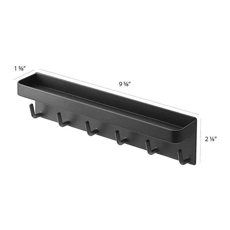 Hooks Wall Mount and Key Holder for Wall Decorative, Office Black