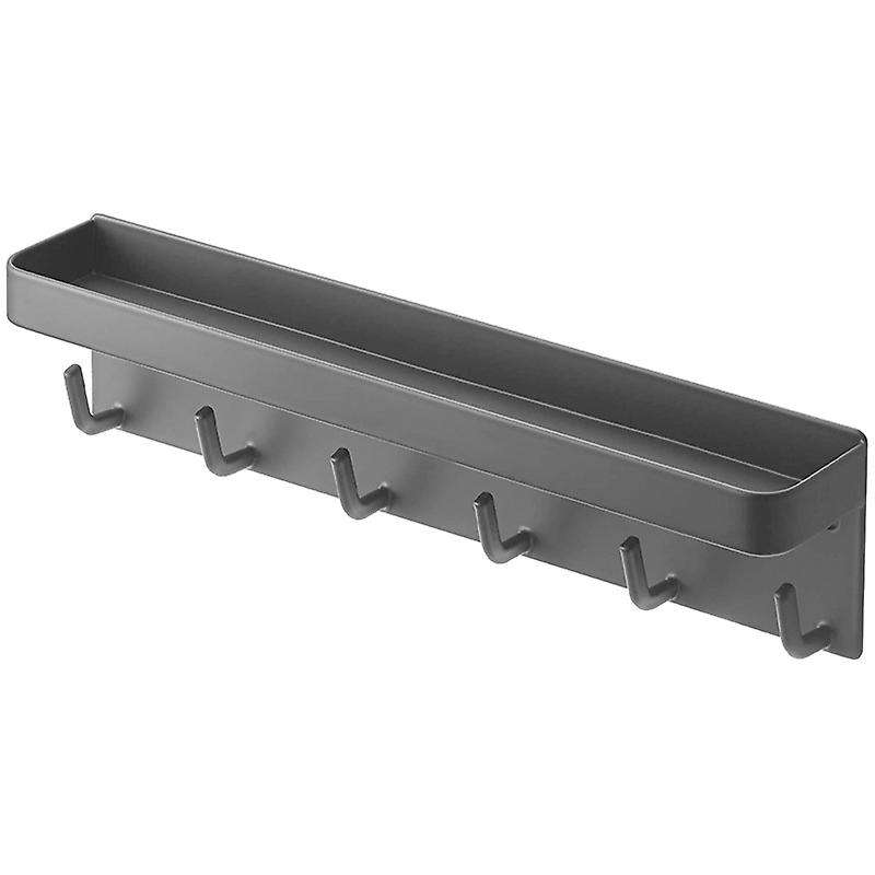 Hooks Wall Mount and Key Holder for Wall Decorative, Office Black