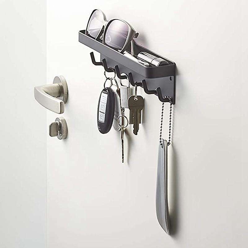 Hooks Wall Mount and Key Holder for Wall Decorative, Office Black