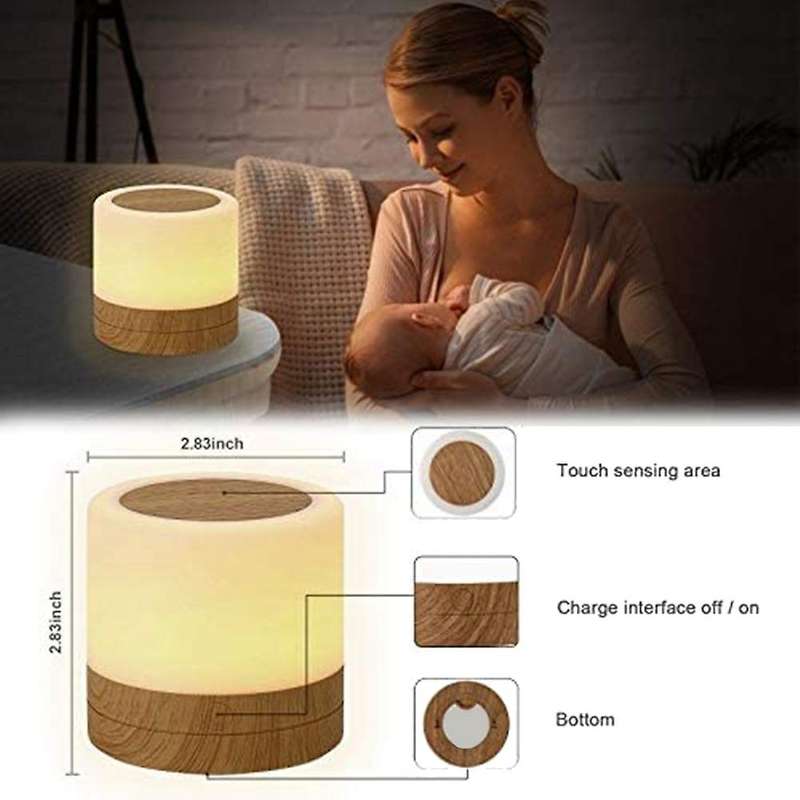 Led Night Light, Mini Bedside for Baby Kids Dimmable Eye Caring Lamp