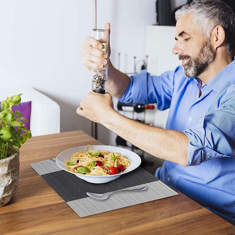 Placemat Set Of 6 Heat Resistant Placemats Pvc Placemats,grey