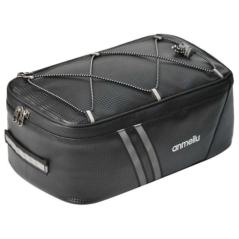 Anmeilu Bicycle Rack Rear Bag Leather Full Waterproof with Rain Cover