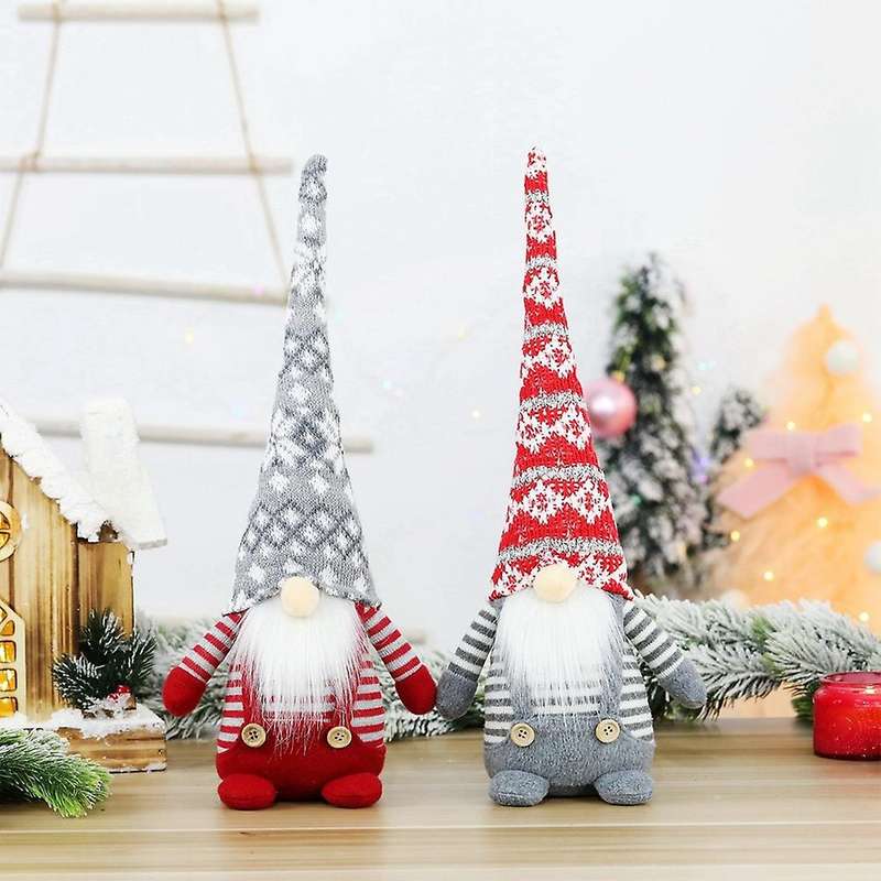 2pcs Dwarf Christmas Decoration Faceless Old Man Figurines Dwarf Toy