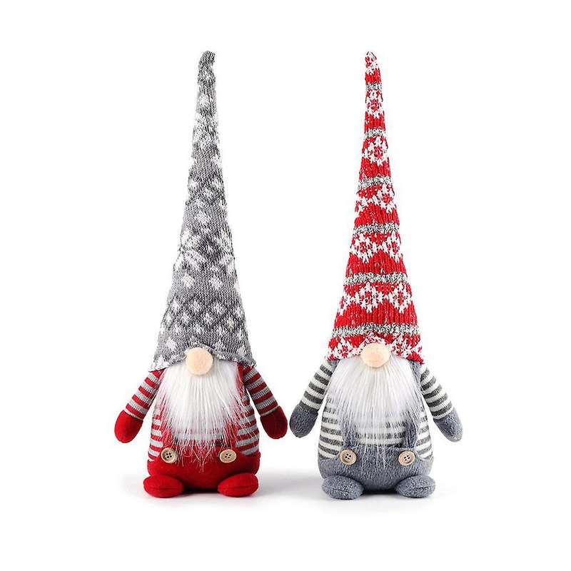 2pcs Dwarf Christmas Decoration Faceless Old Man Figurines Dwarf Toy