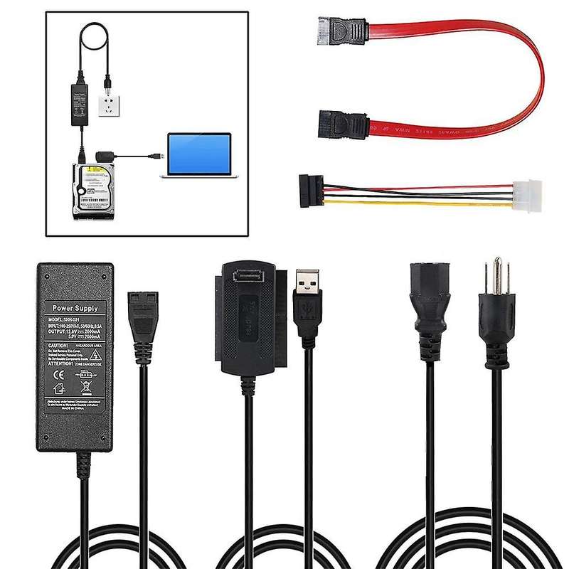 Sata Pata Ide Drive to Usb 2.0 Adapter Converter Cable(us Plug)