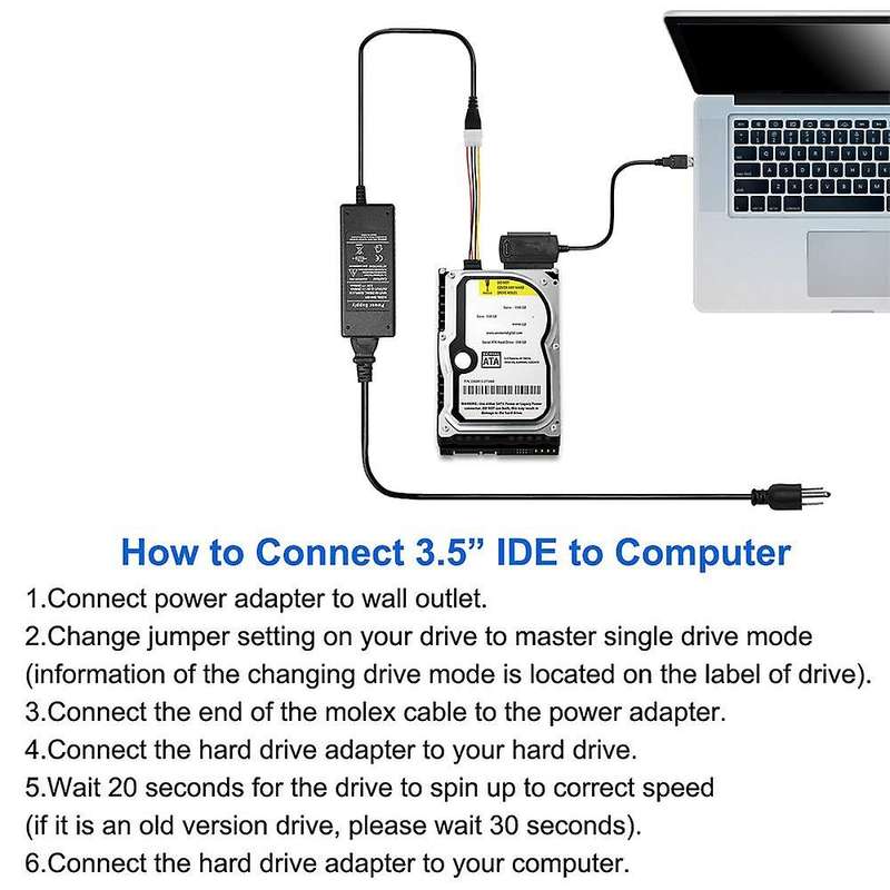 Sata Pata Ide Drive to Usb 2.0 Adapter Converter Cable(us Plug)