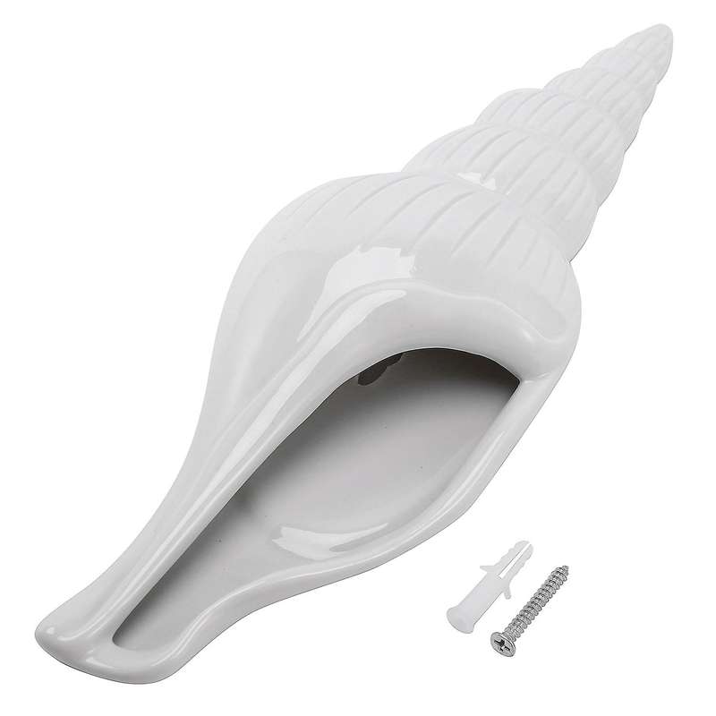 White Ceramic Sea Shell Conch Flower Vase Wall Hanging Style 3
