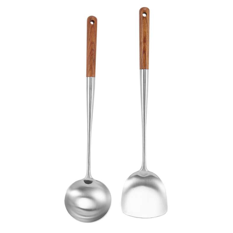 Stainless Steel Spatula Rosewood Lengthened Thickened Anti-scald