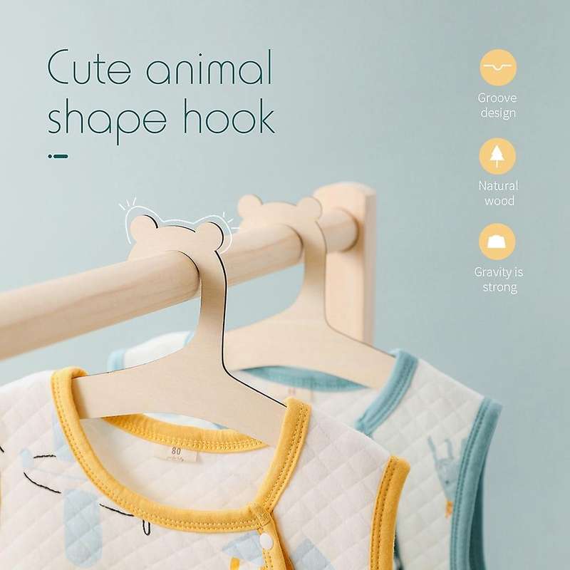 20pcs Baby Wooden Clothes Hanger Baby Creative Hanger Rack