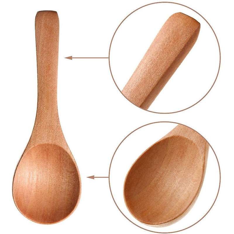15pcs Small Wooden Salt Spoon Condiments Spoon Sugar Coffee Tea Jam