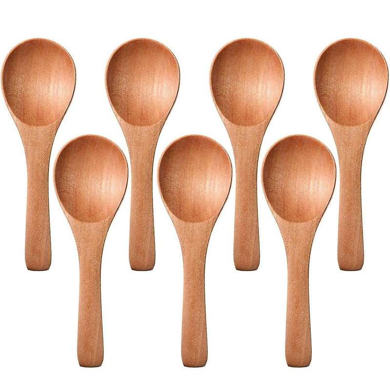 15pcs Small Wooden Salt Spoon Condiments Spoon Sugar Coffee Tea Jam